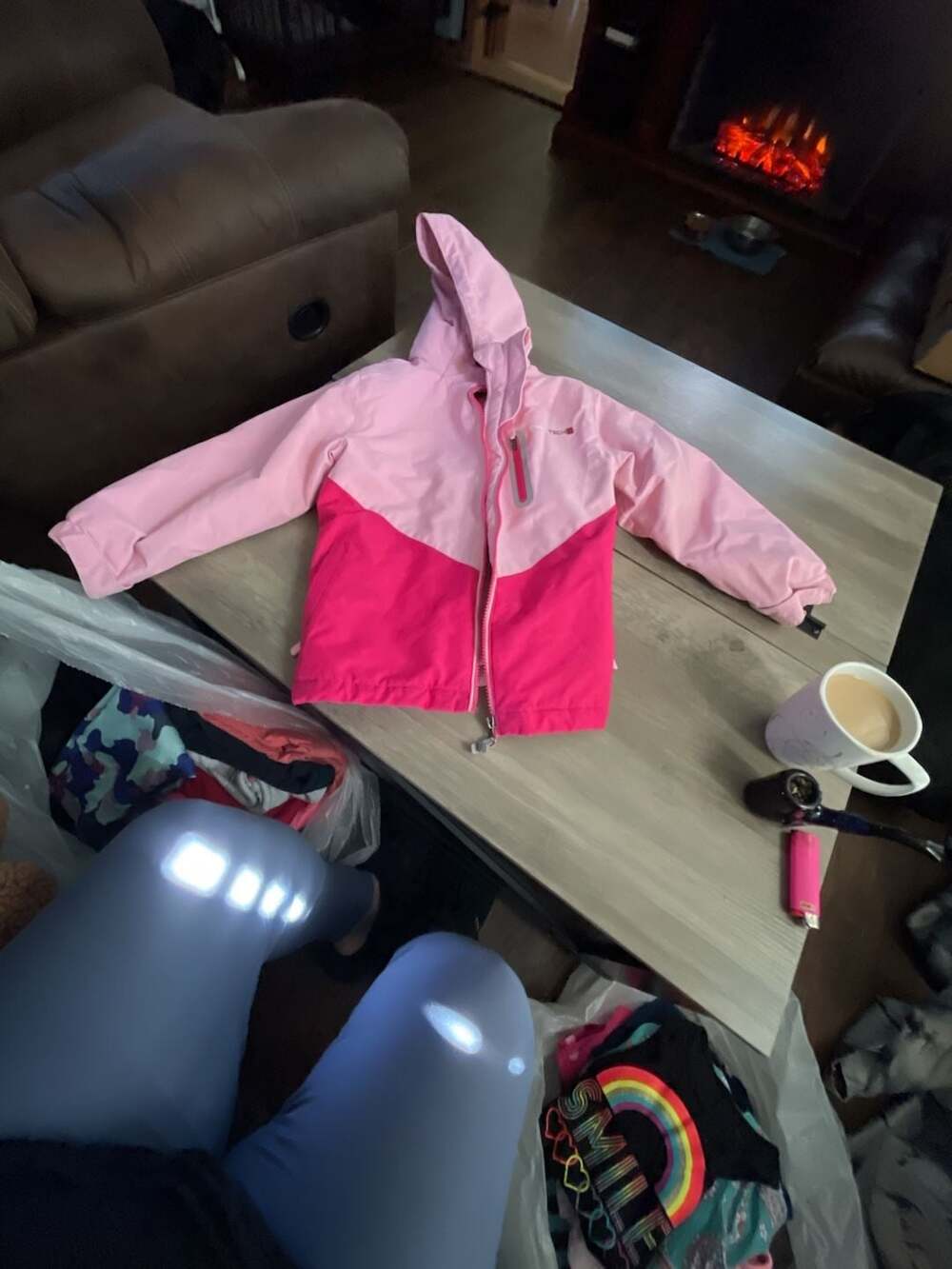 Swiss Tech Winter Jacket Size XS 4-5 Pink Colorblock Hooded